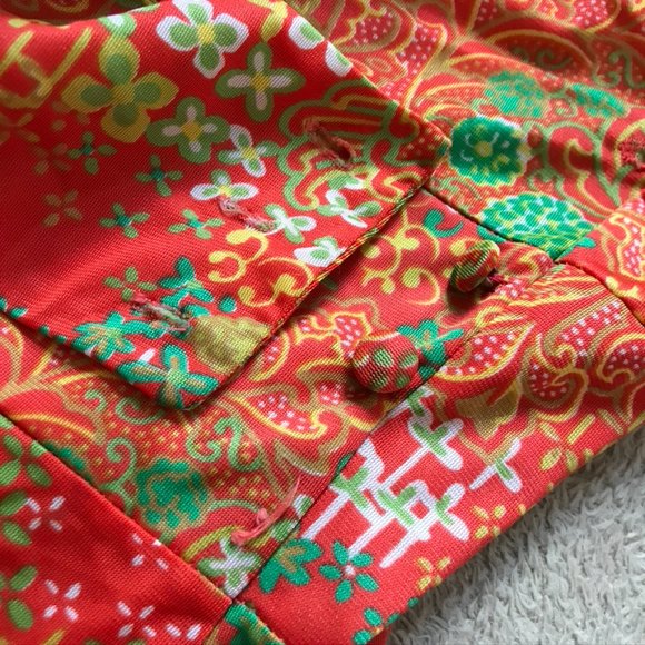 Orange wrap robe with long square sleeves - Picture 5 of 6